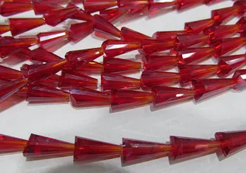 Vysoká kvalita 7x10mm 5strands crystal drahokamu perličiek ostrý kužeľ tvárou crimson red sortiment šperkov korálky