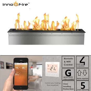 Inno-Oheň 48 palec Diaľkové contro striebornej alebo čiernej farbe, wifi, intelligent etanolu dekoratívny krb