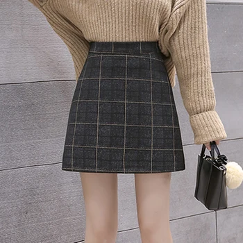 Prehoz Woolend Mini Sukne Ženy Vysoký Pás A-Line Jeseň Zima Ceruzku Sukne Office Lady Šortky Sukne Plus Veľkosť Vintage X831