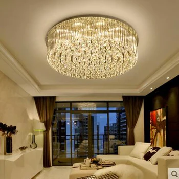 Krištáľové lampy obývacia izba lampy, stropné lampy kolo moderný minimalistický atmosféru domácej hale lampa spálňa led osvetlenie zariadenie