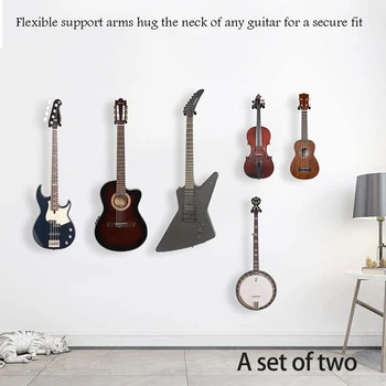 2 Ks Gitara Wall Mount Vešiak,Klasická Elektrická basgitara Háčiky Drumbľa Nástenné Stojany pre dom a Štúdio