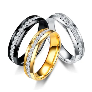 Nerezové Krúžky CZ Zirkón naplnené Láskou Pár Snubné Prstene, Zásnubné pár Prstene pre mužov, ženy Šperky #278961