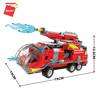 Qman 8 V 1 Vodné Delo Požiaru Truck Loď, Lietadlo Model Stavebné Bloky, Hračky Pre Deti S 313 Kusov