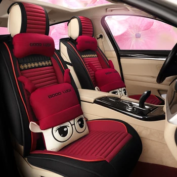 Plné Pokrytie ľanové vlákno auto kryt sedadla auto sedadlá, poťahy na VW polo chrobák golf, golf plus, jetta scirocco passaat santana