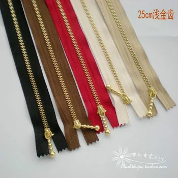 20 Ks/veľa 25 cm Lacné Vintage Kovový Zips pre Šitie Umenie DIY Zlato Bronz Zatvoriť Koniec Off Biela Čierna Červená Kabelka Príslušenstvo