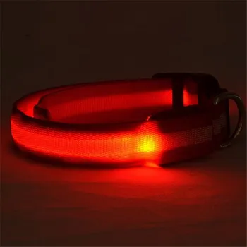 E08 Psa Golier LED Nylon Light-emitting obojky Osvetlené Obojky 2,5 cm prúžok optický LED svetlo pet golier