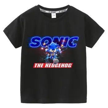 Vysoko Kvalitné Bavlnené tričko Deti T-shirt Sonic The Hedgehog Chlapci Dievčatá Topy Tees Deti Krátkym Rukávom Letné Batoľa Oblečenie