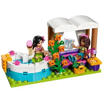 Dievčatá Série Hračiek Lete Pool Puzzle Montované Budovy Mesta Model Budovy Hrať Predstavivosť Dieťaťa
