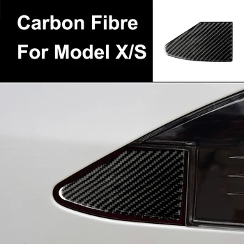 Auto Reálne Uhlíkových Vlákien Ochranné Nálepky Automatické Nabíjanie Port Panel Kryt Výbava pre Tesla Model S Modelom X Auto Externé Príslušenstvo