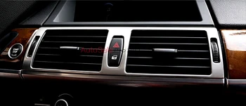 Z nehrdzavejúcej Ocele, Chrómu Štýl Interiéru Strednej Konzole klimatizácia Zásuvky Kryt Výbava 1pcs Pre BMW X6, E71 2009 -