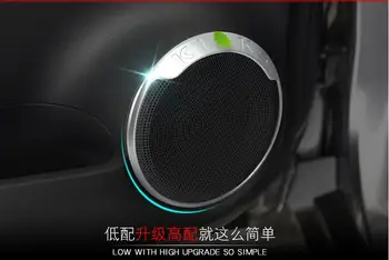 4 Ks ABS Chrome Auto Stereo Audio Reproduktorov Kryt Krúžok Nálepky Trim Pre Nissan Kopy 2017 Auto Styling Auto Príslušenstvo