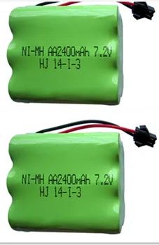 2Pc 7,2 v, batéria 2400mah ni-mh bateria 7,2 v nimh batérie pilas recargables 7,2 v, pack veľkosť aa ni mh pre rc auta hračka elektrické náradie