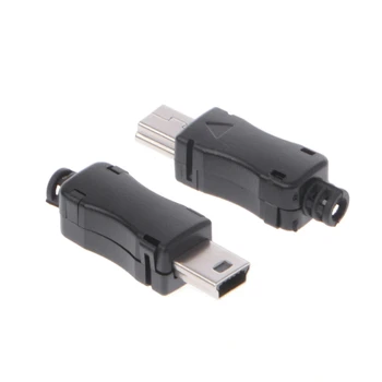 10Sets DIY Mini 5PIN USB 2.0 Zástrčku S Plastovým Krytom S Chvost Konektor D5BD