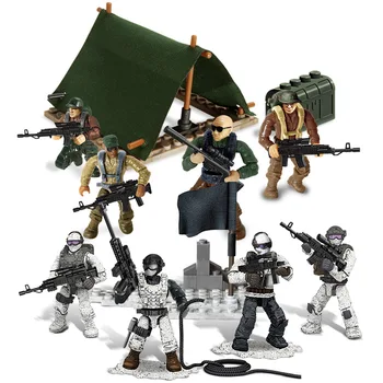 Anti-terorizmus Série Akčné Figúrky Stavebné Bloky, Špeciálne Vojenské Sily SWAT Vojakov Mestskej Polície Model Nastaviť Hračky pre Chlapcov