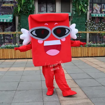 Čínsky Nový Rok Maskot Kostým Šťastie, Peniaze Hongbao Peniaze Červené Obálky Paketové Kreslená Postavička Maskot Kostým Vianočné Oblečenie