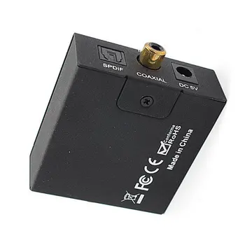 3,5 mm Digitálny Koaxiálny Toslink Optický na Analógový signál L/R RCA Audio Converter Prispôsobiť + optickým káblom