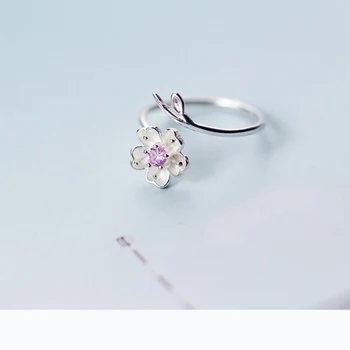 925 Sterling Silver Ring Veľkoobchod Japonsko Kórea Štýl, Módne Sladké Krásny Kvet Otvoriť Krúžok Žien Šperky