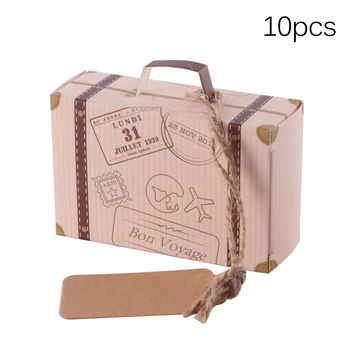 10PCS/Veľa Cestovať Papierové Krabice Ročník Mini Kufor Candy Box Sladké Tašky Pre Svadobné Prospech Darčeky, Dekorácie Prípade Party Dodávky