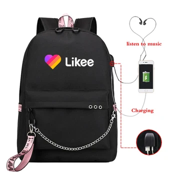 2020 Hot Likee Batoh USB Nabíjanie LIKEE Video Aplikácie Ženy Notebook Batoh Školské Tašky pre Dospievajúce Dievčatá Zips Bookbag