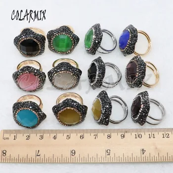 10 Ks kamenné kruhy cat eye kameň šperky veľkoobchod šperky ženy darček kameň nastaviteľné módy Strany Drahokam šperky prstene 4890