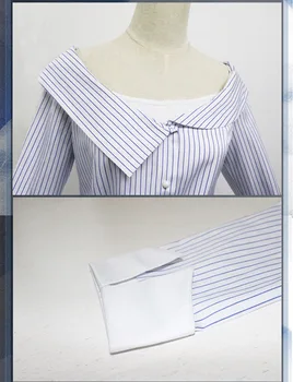 Ženy Japonský Študent Kostým Anime Vintage Prekladané Mimo Ramenný Tlačidlo Tričko Sukne Oblečenie Cosplay Set S-XL Pre Dospievajúce Dievčatá