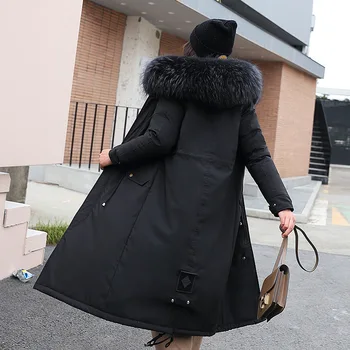 Dole bundu Nové dole bavlnená bunda pre ženy v zime 2019 s voľnými pás bunda 8617