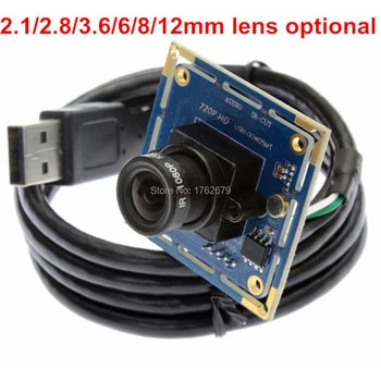 Elektronické koľajových uzávierky 8 mm objektív, 1MP Ominivision OV9712 CCTV UVC Čiernej a bielej monochromatické 720p hd videokamera usb rada