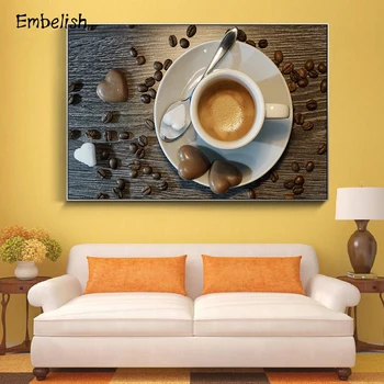 Embelish 1 Ks Veľkosť Kávy A Šálku Kávy Moderného Domova Wall Art Plagáty Pre Obývacia Izba HD Tlač na Plátne Obrazy