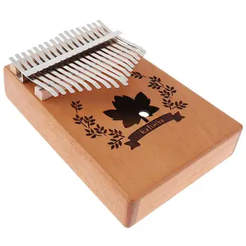 17 Tlačidlo Kalimba Mahagón Palec Klavír s Javorový List Zvuk palice Mbira Prírodné Mini Hudobné Klávesnice Prístroja