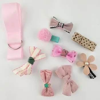 8PCS/Set kórejský Roztomilý Páse s nástrojmi Bowknot Čipky Kvet sponky do vlasov Deti Barrettes nebolí Baby Vlasy Dievčatá pokrývku hlavy Vlasy Klip