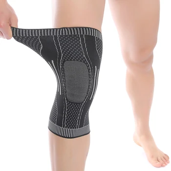 Nové tkanie proces anti-slip koleno podložky vysoko elastická integrovaného modelovania bandáž na koleno pre basketbal, beh turistika športové bezpečnosť