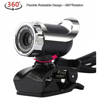360 Stupeň Otočiť Kameru USB Zvukovú absorpciu Auto Focus Notebook, Fotoaparát Desktop Video Nástroj, Počítač, Fotoaparát