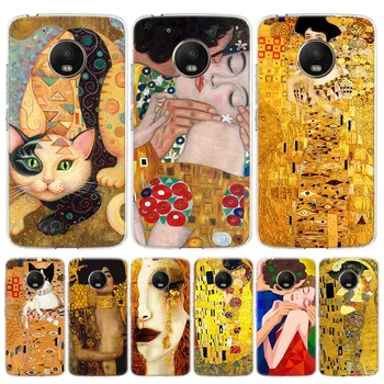 On kiss Gustav Klimt Maľovanie Telefón Prípad pre Motorola Moto G7 G8 G6, G5, G4 E6 E5 E4 Power Plus Hrať Jedna Akcia, Makro Vízia Kryt