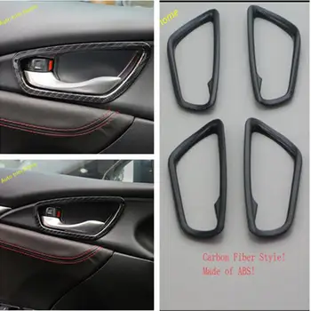 Lapetus ABS Vnútorné Dvere Auta Vytiahnuť Rukoväť Miska Rám, Kryt Výbava Pre Honda Civic 2016 - 2020 Uhlíkové Vlákna Vzhľad Interiéru Auta