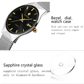 WWOOR pánske Hodinky Business Gold Sledovať Mužov Ultra Tenký Klasický Muž Módne Náramkové hodinky Quartz Hodiny, Hodinky Top Značky Luxusné 2020