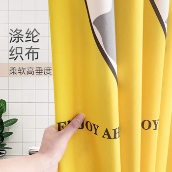 Japonský Sprchový Záves Nepremokavé Žltá Tkaniny Polyester Zahustiť Samostatné Kúpať Sprchový Záves Tende Výrobkov pre Domácnosť, DB60YL