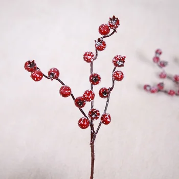 Umelá Kvetina, Červená Vianočné Berry A Borovicová Šiška S Holly Pobočiek Vianočné Dekorácie pre Domov Kvetinový Dekor Kvet Remeslá