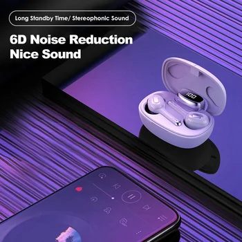 Bleutooth 5.0 TWS 6D Slúchadlá Stereo Zvuk Zníženie Hluku Športové Slúchadlá s Nabíjanie Box