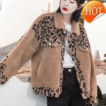 Kabát Reálne Kožušiny Žena Vlna Bunda na Jeseň Zimný Kabát Ženy Oblečenie 2020 kórejský Ovce Shearling Ženy Topy Manteau Femme 9717OR