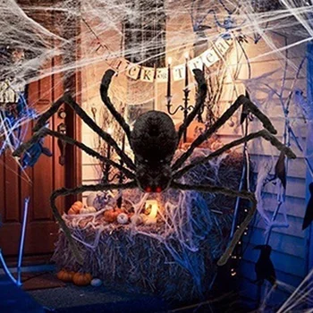 Black Spider Strašidelný Dom Dekorácie Realisticky Obrie Black Spider Strašidelné Strany Scénu, Rekvizity Deti Deti Hračka Krytý Vonkajší Dekor