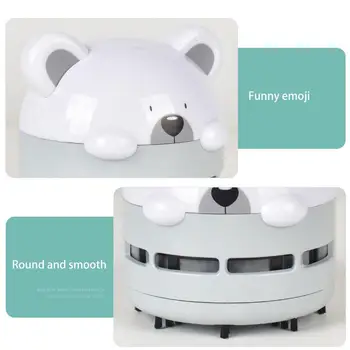 Mini Cartoon Medveď Ploche Vysávač USB Nabíjanie Nočné Svetlo Klávesnice Tabuľka Čistič pre Vozidla
