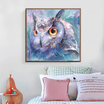 Pintura moderny hecha a mano, retrato de águila al óleo sobre lienzo para decoración para sala de estar y abstraktných tém