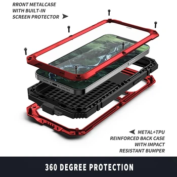 Kovové 360 Plný Ťažkých Ochrana puzdro Pre iPhone 12 Mini 12 Pro Max Hiden Držiak Stojí Kryt Pre iPhone 12 Pro Max Telefón Prípadoch
