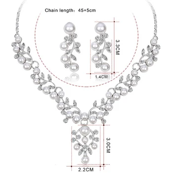 Svadobné Imitácia Crystal Svadobné Dubaj Náhrdelník Šperky Kostým Pearl Šperky Sady Pre Ženy Afriky Korálky Šperky Set