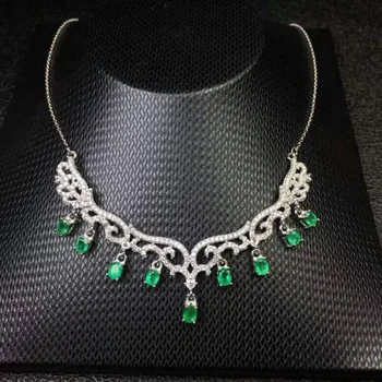 Vernosť prírodných 3*4 mm emerald prívesky, Náhrdelníky s925 mincový striebro luxusne jemné šperky pre ženy prirodzený zelený drahokam