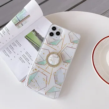 Krúžok držiak telefónu puzdro pre iPhone SE 2020 11 Pro X XS Max XR geometrický vzor pre 7 8 Plus hot predaj