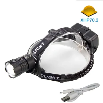 XHP50/70 Svetlomet LED Rybárske Svetlomet USB Nabíjateľné Vedúci Pochodeň Nepremokavé Camping Lampa používať 18650 20/30W Super jasné svetlá