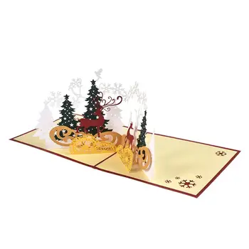 Veselé Vianoce Karty 3D Pop-Up Pohľadnice, Vianočné Dekorácie, Pohľadnice Nový Rok Pohľadnice Vyprázdnené Strany Darček