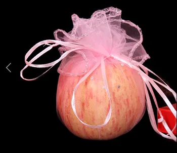 500pcs priemer 40 cm ružové Kolo Organza Vrecka Šnúrkou šperky balenie vrecia na Svadbu/darček/potraviny/sladkosti/Vianočné Priadza taška