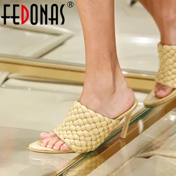 FEDONAS Výstižný Dizajn Značky Ženy Sandále, Nočný Klub Strany, Vysoké Podpätky Čerpadlá Vklinený Platformy Fahion Najnovšie Letné Topánky Žena